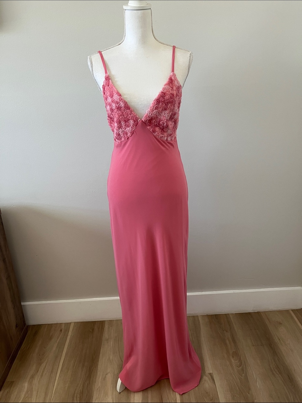 wild fable Pink Floral Lace-Trim Slip Gown